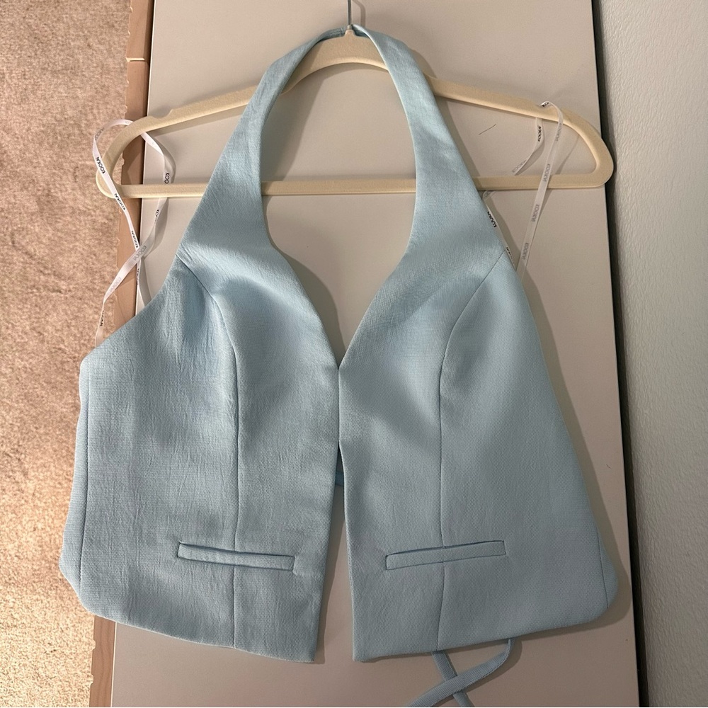 KOOKAÏ blue halter top Size S Backless Vest NWT